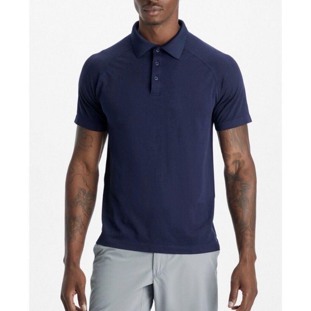 Fabletics Men's‎  training day golf polo navy blue size Large
